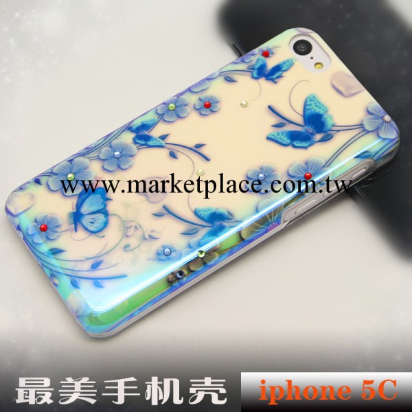 iphone5c手機殼 新款保護套 蘋果唯美插畫手機殼 藍光水鉆保護殼工廠,批發,進口,代購