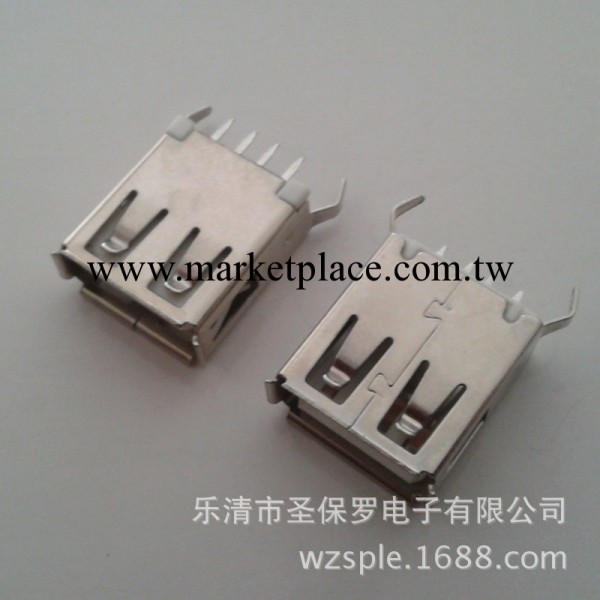 A母USB2.0連接器，180直角焊板工廠,批發,進口,代購