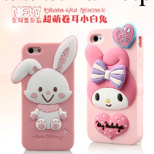 美樂蒂iphone4/5手機殼 蘋果4S外殼 蘋果5卡通矽膠殼 保護套潮女工廠,批發,進口,代購