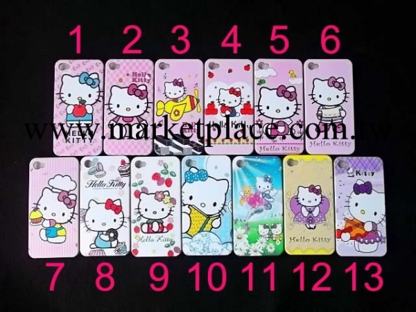 廠傢直銷 批發蘋果4G/S hello kitty 卡通 手機保護套 iPhone護殼工廠,批發,進口,代購