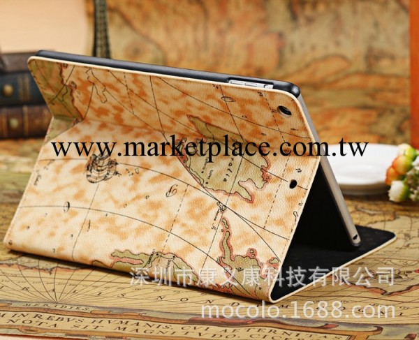 蘋果平板電腦ipad air 5代地圖紋皮套 支架保護套工廠,批發,進口,代購