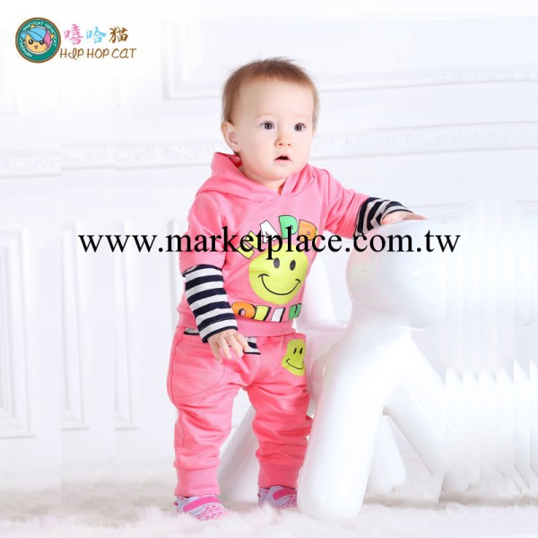 童裝批發 2014春夏新品 笑臉休閒套裝 童套裝男童女童套裝工廠,批發,進口,代購