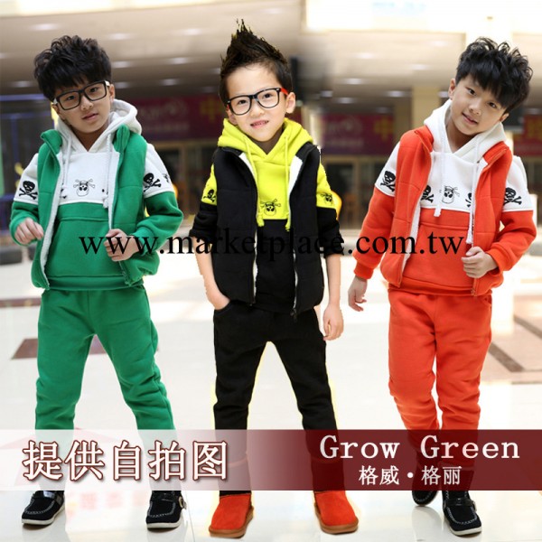 Grow Green童裝冬款 男童套裝三件套 童套裝款骷髏頭兒童三件套工廠,批發,進口,代購