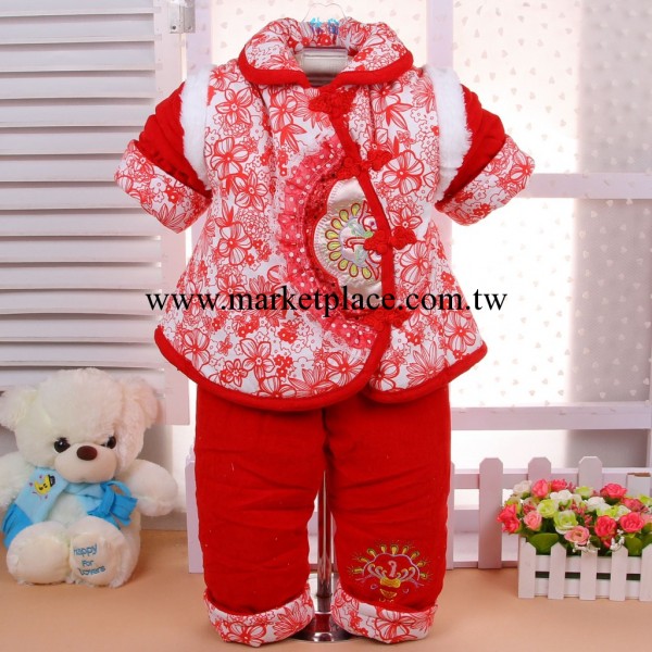 2013韓版冬款新年唐裝 女童寶寶棉服加絨童套裝 寶寶套裝紫金娃娃工廠,批發,進口,代購