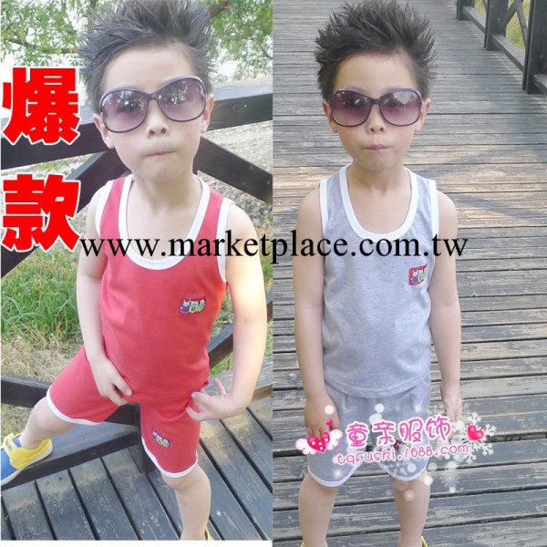 童裝廠傢直銷 2014夏季特價兒童背心套裝 促銷男女童套裝批發工廠,批發,進口,代購