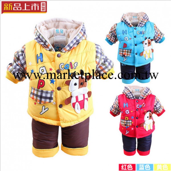 秋冬新款童套裝 貝貝樂8805卡通小牛外出服套裝 寶寶連帽外穿套裝工廠,批發,進口,代購