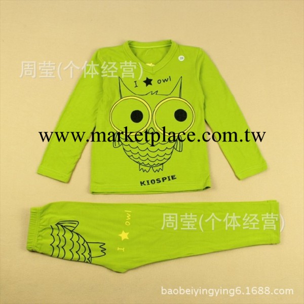 春款兒童打底衫+內搭褲兩件套 精品童裝批發 貓頭鷹圖案兒童套裝工廠,批發,進口,代購