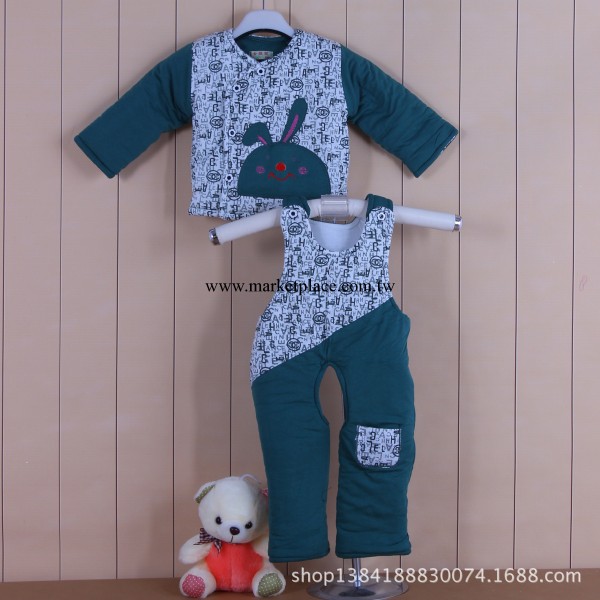 童裝 背帶偏襟兒童棉衣套裝 嬰幼兒棉衣 寶寶加厚棉衣 廠傢批發工廠,批發,進口,代購