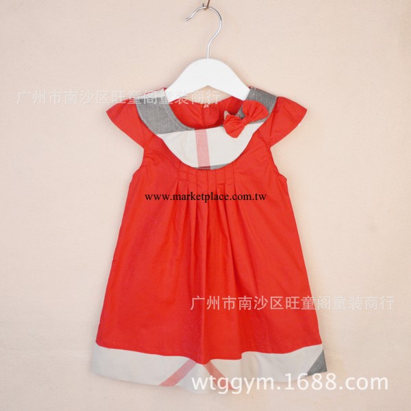 Bur***ry原單 女童全棉背心裙女寶寶蝴蝶結A字裙 學院風工廠,批發,進口,代購