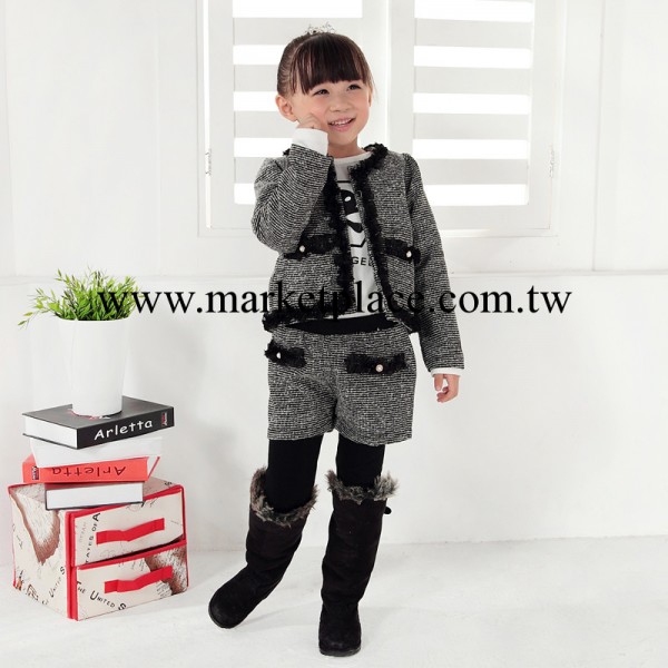 廠價直銷 童裝外套小香風毛呢外套套裝新款女童呢子二件套工廠,批發,進口,代購