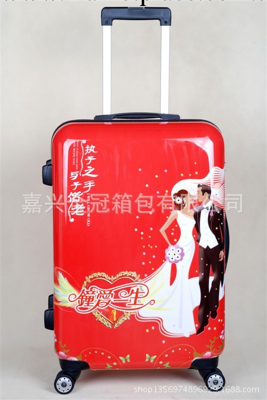 金冠箱包 紅色行李箱拉桿箱包婚慶拉鏈箱子20寸24 旅行箱工廠,批發,進口,代購