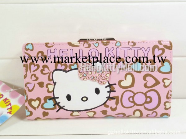 4835-Hello Kitty粉色愛心豹紋長款錢包錢夾女式 AA1399工廠,批發,進口,代購