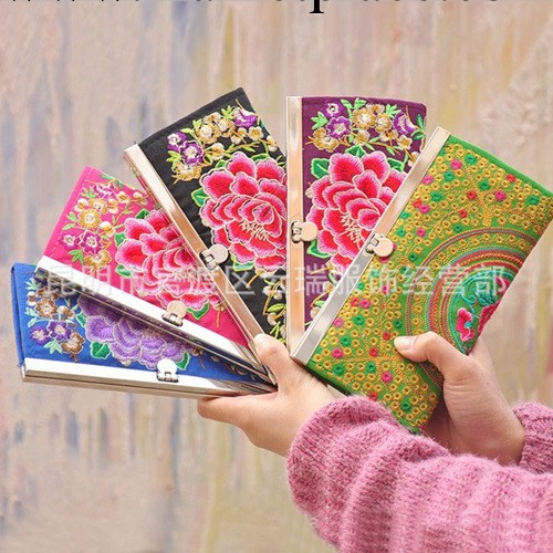 【熱賣爆款】 中國風復古繡花錢包錢夾 個性女式皮夾 刺繡錢夾工廠,批發,進口,代購