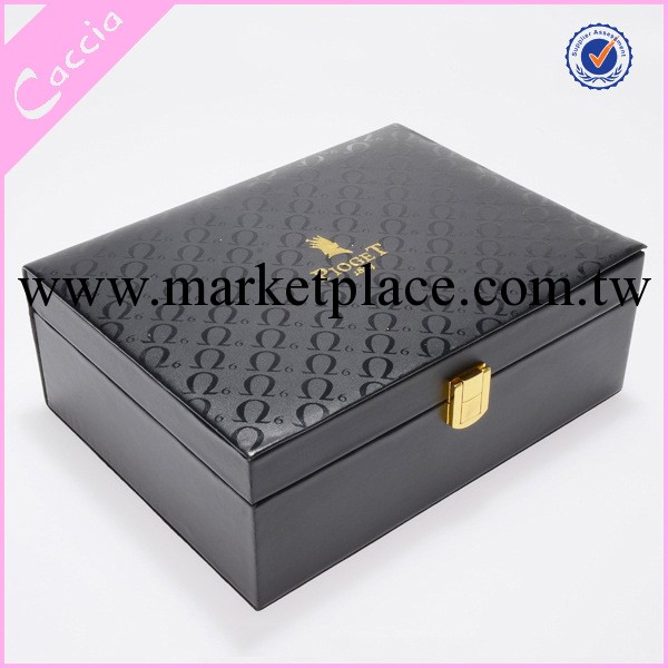 定制OEM 2014新款經典時尚歐美風神秘黑錦盒型化妝品包裝皮盒工廠,批發,進口,代購