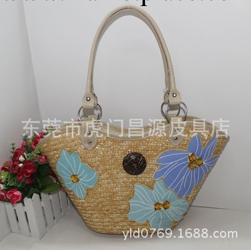 新款推薦歐美時尚樹葉編織草編包單肩女包沙灘包工廠,批發,進口,代購