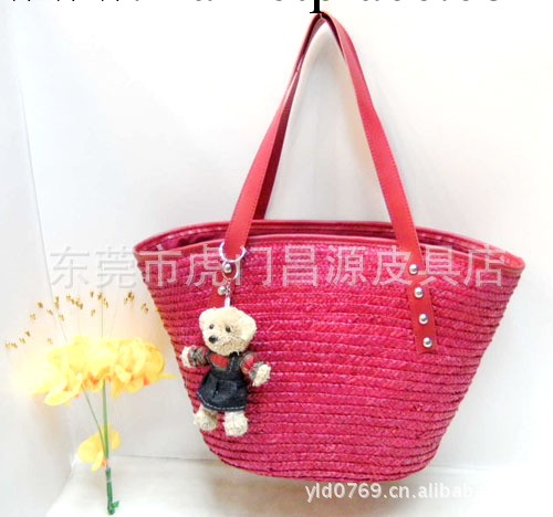 貿易 草編包 卡通小熊日本女孩可愛手提包 草編包工廠,批發,進口,代購