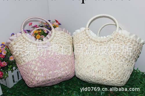 貿易 草編包 藤編包潮女韓版蝴蝶結木柄 草編包工廠,批發,進口,代購