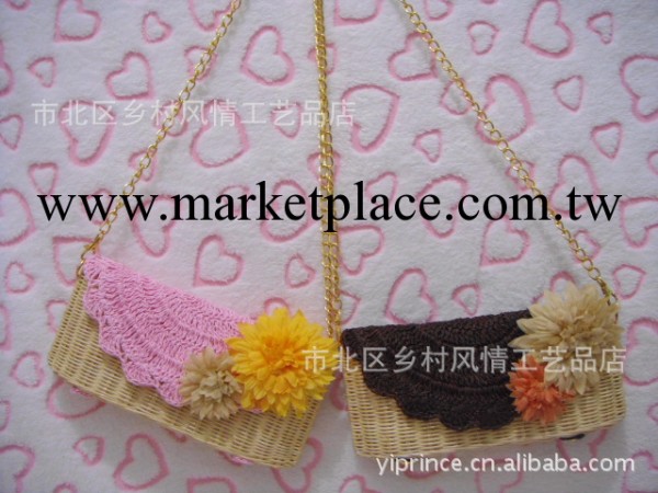 毛線鉤針雙花/植物手工藝制品/草編包/藤條包/藤編包/女包工廠,批發,進口,代購