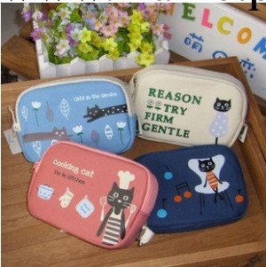 可愛卡通小貓零錢包 雙拉鏈零錢包 收納包 首飾包手提包 30g工廠,批發,進口,代購