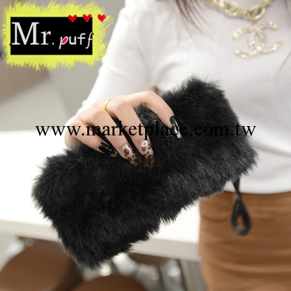 冬季韓版新款毛毛手拿包皮草小包晚宴包兔毛手包女包潮工廠,批發,進口,代購