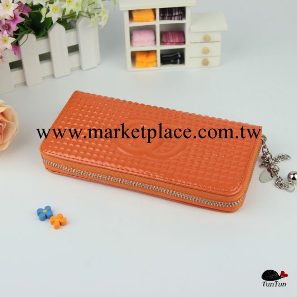 新款女士吊墜漆皮單拉錢包  亮皮手拿包 地攤熱賣 廠傢直銷工廠,批發,進口,代購