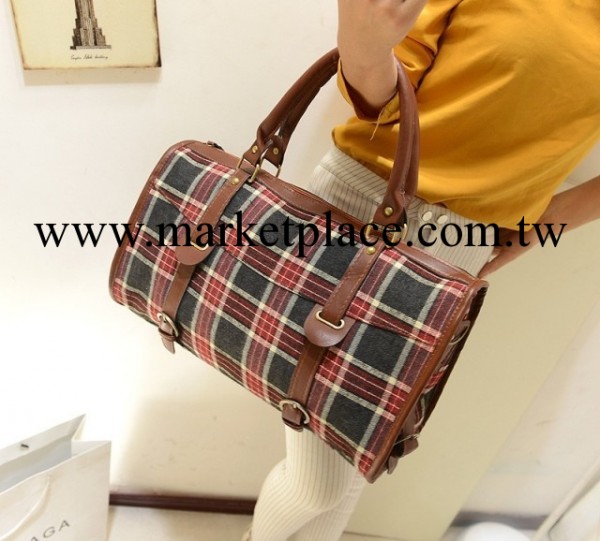 新款蘇格蘭風帆佈手提包單肩包斜挎包工廠,批發,進口,代購