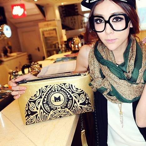 貓貓新款2013韓版單肩手拿女包包金色貓貓頭可愛手拿包潮特價批發工廠,批發,進口,代購