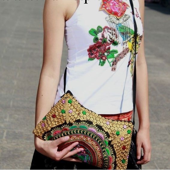 【零落】原創雙面繡花斜挎包 民族包 精美宴會包手拿包 新增10色工廠,批發,進口,代購