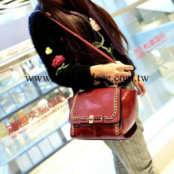 新款韓版女包潮流PU高級手提包時尚休閒包油皮復古單肩斜跨包批發工廠,批發,進口,代購