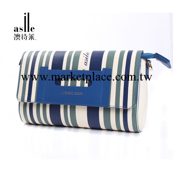 澳詩萊時尚個性藍白條紋女包批發孫氏風度手拿單肩斜跨女包批發工廠,批發,進口,代購