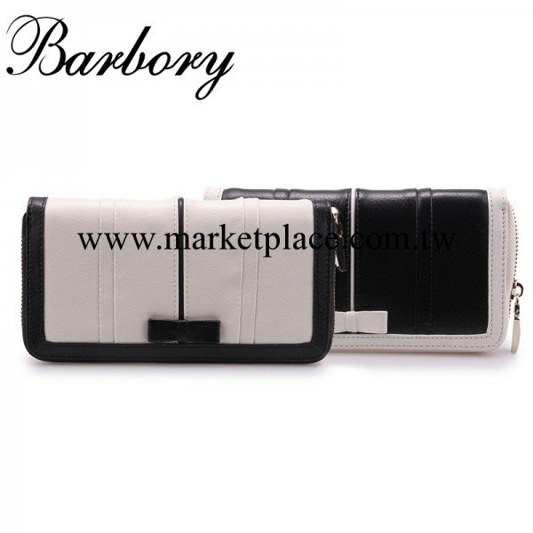 淘寶爆款黑白蝴蝶結牛皮女式錢包 大牌女士真皮錢夾 女士手拿包工廠,批發,進口,代購