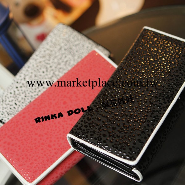 韓版錢包 女 新款小雨點三折長款女士錢包皮夾 手拿包Q100工廠,批發,進口,代購