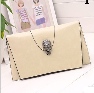 2013新款復古歐美大牌骷髏頭手拿包 單肩斜跨潮包 閃鉆鬼頭女包工廠,批發,進口,代購