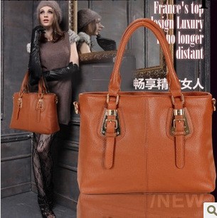 藍聰2013新款全牛皮歐美個性潮流單肩斜跨手提時尚大氣真皮女包工廠,批發,進口,代購