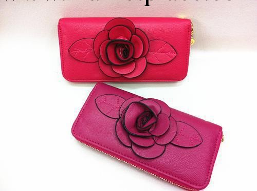 廠傢直銷 玫瑰花女式錢包 單拉長款錢包 女式手拿包 手拎包工廠,批發,進口,代購