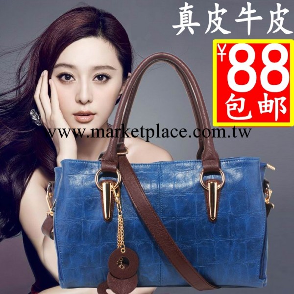 2013新款潮女包頭層女真皮包牛皮手提包 女單肩包斜跨大包工廠,批發,進口,代購