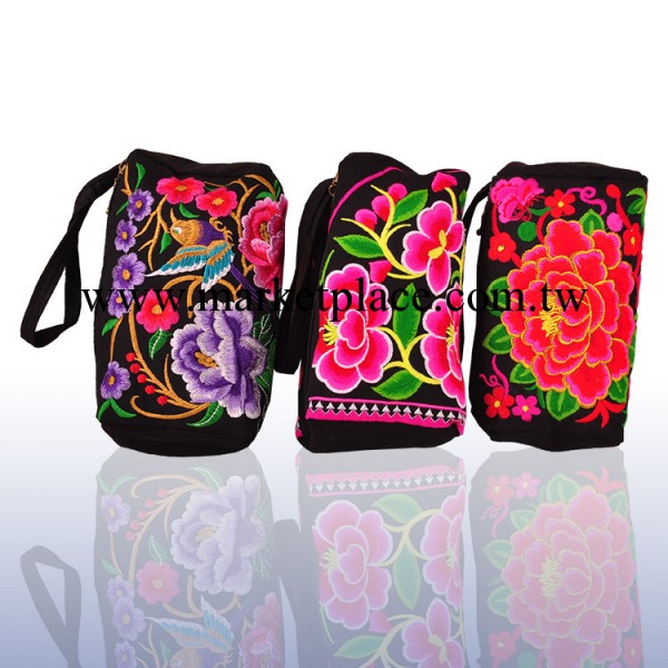 新款民族風苗繡包批發 牡丹花特色女包手拿小包包3103-91112工廠,批發,進口,代購