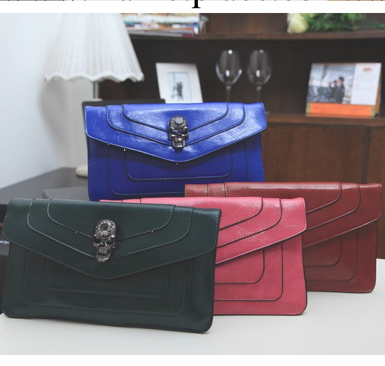 2013新款水鉆骷髏頭信封包手拿包單肩斜跨女包潮女包工廠,批發,進口,代購