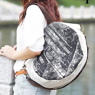 [漾]暢銷韓版新款印花時尚帆佈包手提斜挎包大容量包包YB1023D工廠,批發,進口,代購