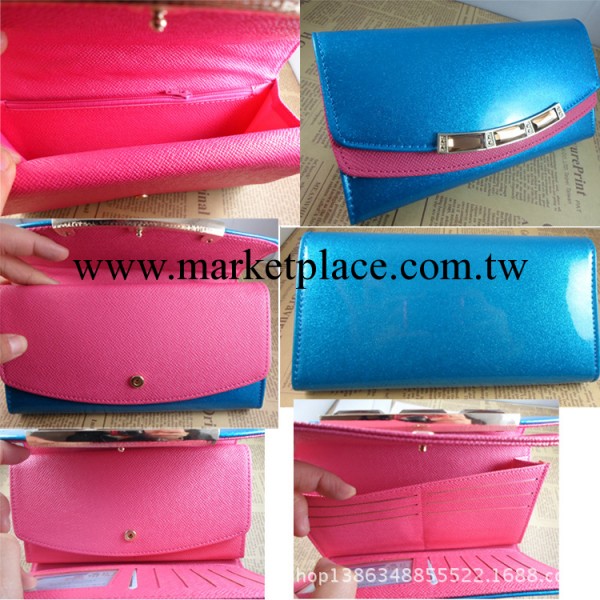 長款雙層包蓋式單拉糖果錢包女士時尚手拿包多卡位皮夾子卡包工廠,批發,進口,代購