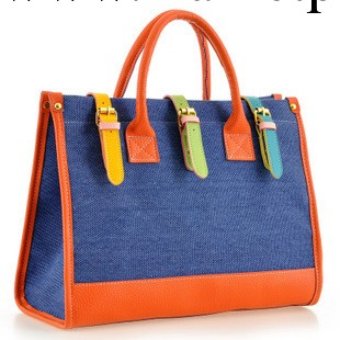 2013新款潮女包包 特價歐美復古撞色帆佈女式包包 單肩手提大包袋工廠,批發,進口,代購
