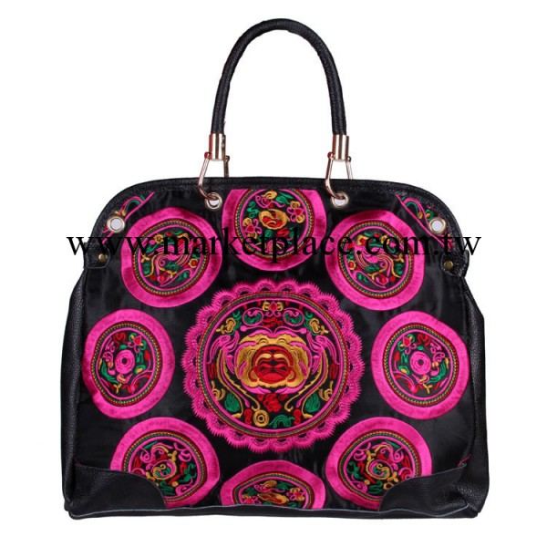 雲南民族風手提包 真皮繡花大團圓斜挎手提復古女包 廠傢貨源直銷工廠,批發,進口,代購