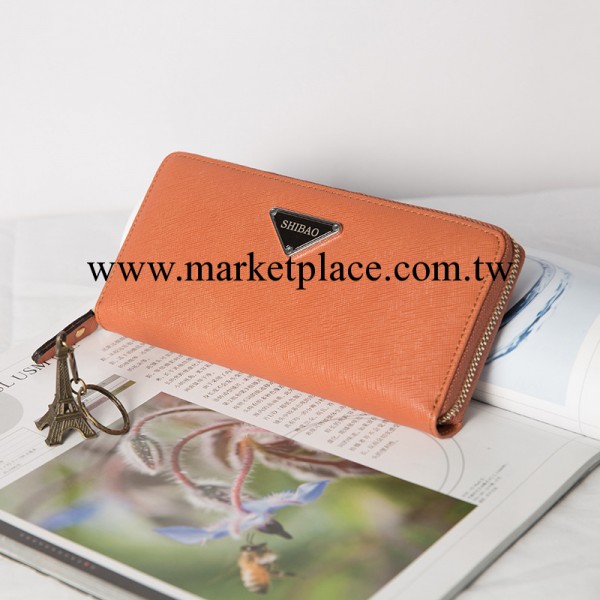 廣州廠傢真皮 男女士手拿包 拉鏈十字壓紋韓版錢包 中長款錢包工廠,批發,進口,代購