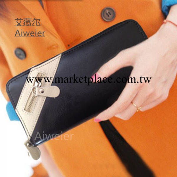 真皮錢包批發 油蠟牛皮2014歐美新款撞色手拿包錢夾 潮女士包包工廠,批發,進口,代購