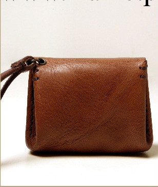 頭層真牛皮純手工女式錢包短款零錢包手拿包復古工廠,批發,進口,代購