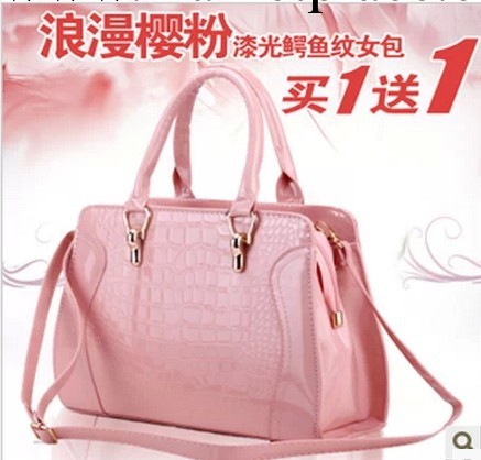2014網絡新款熱銷韓版女包時尚鱷魚紋單肩手提斜跨定型女包包W049工廠,批發,進口,代購