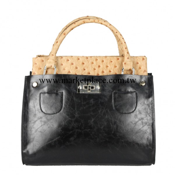 杭州批發商圈鴕鳥紋撞色包包 時尚彩色半定型包81025手提包工廠,批發,進口,代購