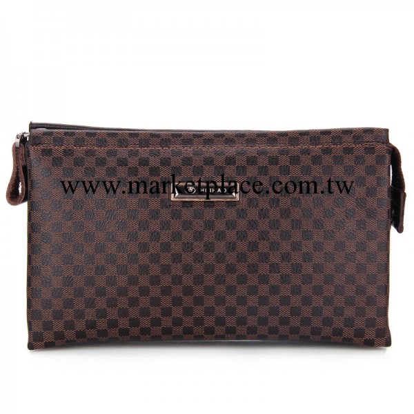 新款真皮男包 英倫棋盤格子休閒男士牛皮手包 手拿包手抓包工廠,批發,進口,代購