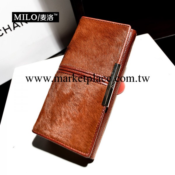 廠傢直銷麥洛新款歐美大牌中分錢包真皮錢包女士手拿包毛毛錢包工廠,批發,進口,代購