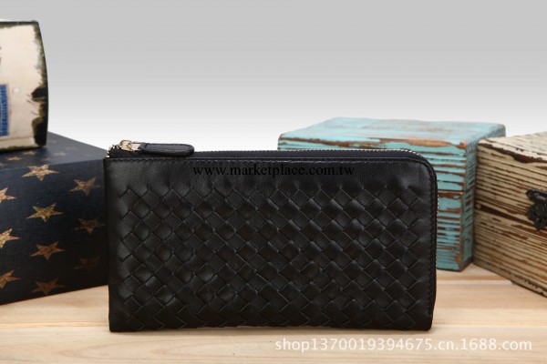 2013新款歐美時尚 羊皮手工編織女士錢包 手拿包拉鏈包工廠,批發,進口,代購
